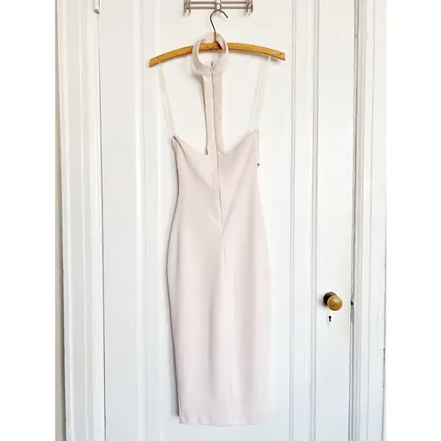 Nookie • Frankie Bodycon Dress midi cutout choker Nude beige wiggle strapless