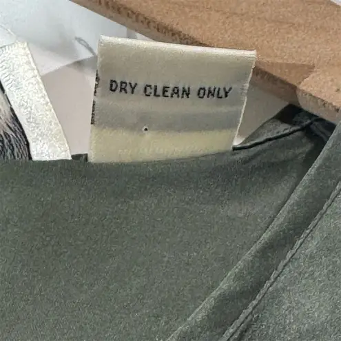 Paul Harris Design Silk Blouse Small Sage Green Short Sleeve Minimalist Top