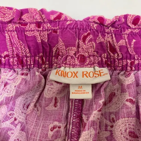 Knox Rose  Pink Paisley High Rise Wide Leg Lounge Pant M