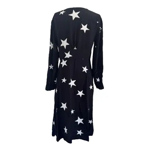 NOBODY’S CHILD Black & White Star Siri Midi Dress Boho Chic Whimsical Goth Sz 8