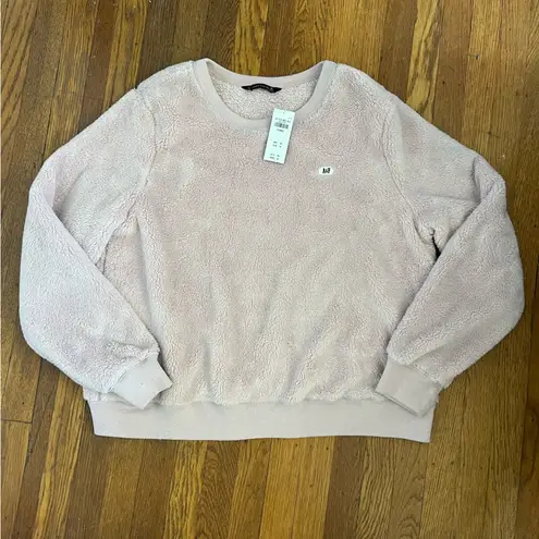 Abercrombie & Fitch  Pink Sherpa Fleece Fluffy Fuzzy Crewneck Sweater NWT Sz XL