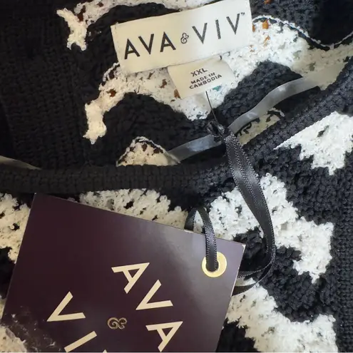 Ava & Viv Crotchet Sweater Vest XXL Neutral Minimalist Fall Winter Grandmacore