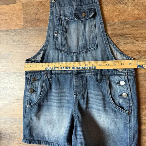 LEI Shortalls Jeans Indigo Denim Button Buckle Size M 100% Cotton Blue Size M - Image 6