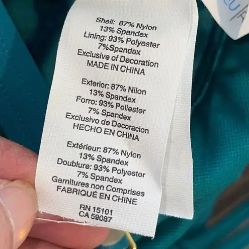 Bleu Rod Beattie Bleu by Rod Beattie Womens Ring Me Up One Shoulder Swimsuit Teal Size 4 NWT