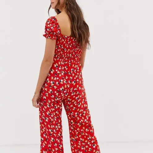Faithfull the Brand Della Smocked Floral Jumpsuit Size 4