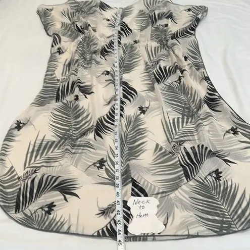 Kona Sol size small Sheer Black and White Leaf Print coverup kimono kaftan EUC