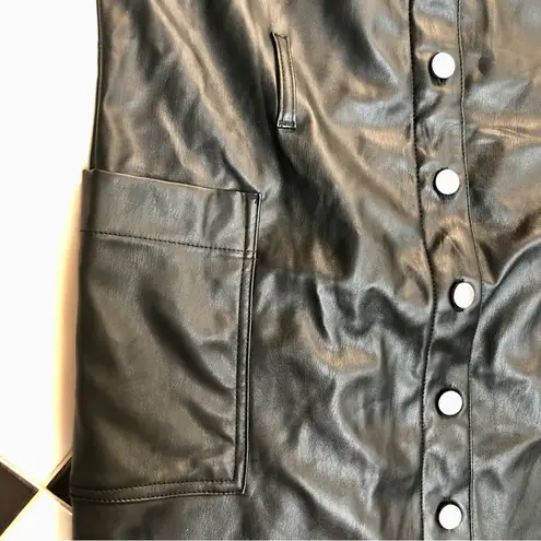 Tinseltown NWT Faux Leather Skirtalls Dress Black Wet Look Overalls Jumper Retro