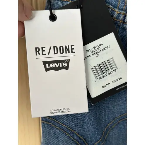 RE/DONE Levi's Denim Front Slit Maxi Skirt in Indigo Size 25 NWT $295