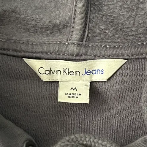 Calvin Klein Jeans M Women’s Gray Comfy Cropped Hoodie Casual Streetwear