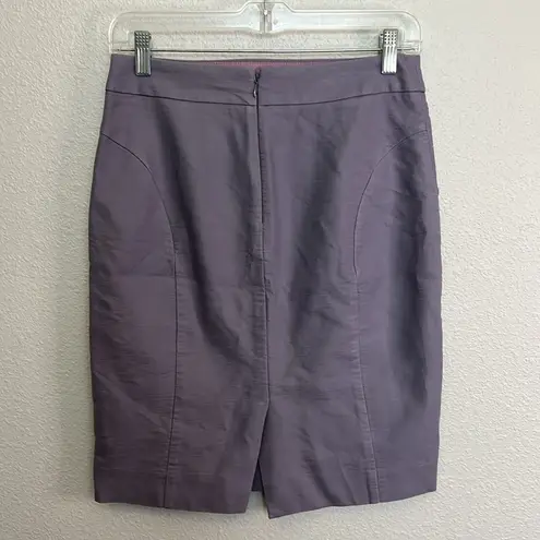 JCrew Factory Pencil Skirt Double Serge Cotton Purple Size 2