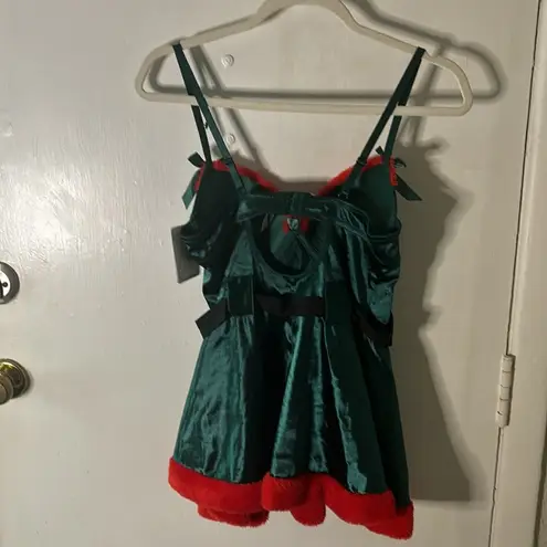 French affair Sexy Elf Xmas Push Up Chemise Holiday Intimate Sleepwear Fairy NEW