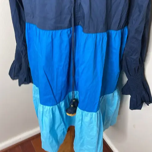 Figue Bella Short Dress Blue Color Block Size XL