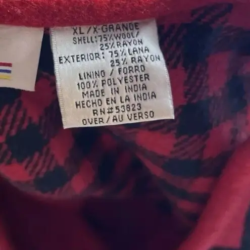 ASHLEY HILL Red Black Pullover Zip Hearts Vest Wool Women’s Sweater Size XL