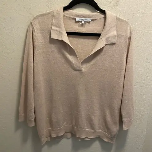 Gerard Darel  Lealine Linen Polo Sweater Size M