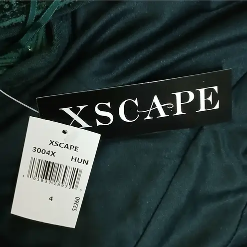 XScape $250 NWT Formal Evening Gown Size 4 Green Sequin Wedding Party Dress