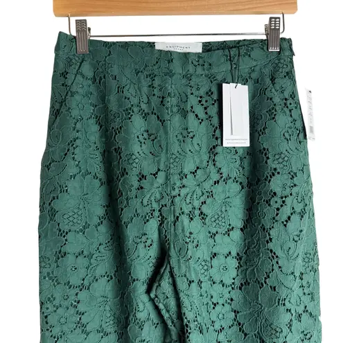 Equipment Ange Bistro Green Cropped Flare Lace Trouser Pants Size 6