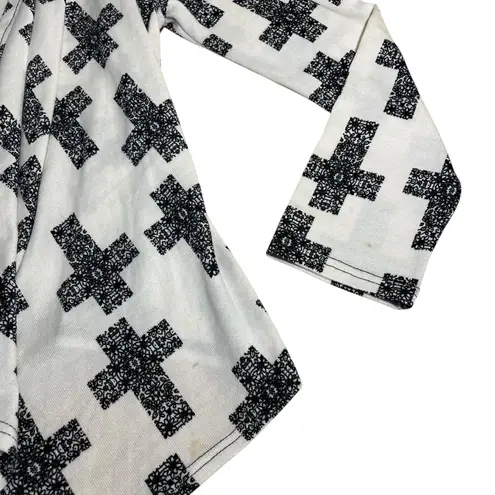 Hot Ginger Y2k 2000s Cross Decor Cardi Asymmetrical Size Medium White