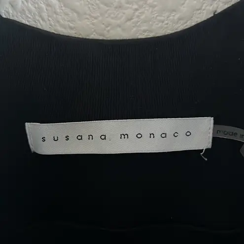 Susana Monaco Black Wide Leg Cropped Tie Strap Jumpsuit Playsuit Small