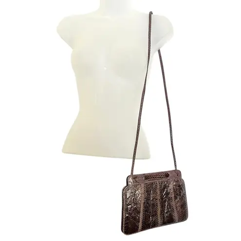 Vintage Mary McFadden Purple Snake Shoulder Bag