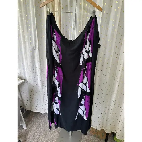 Casual Movement Hawaiian Queen Lili'uokalani Long Pareu Sarong Cover Up One Size Black Size undefined