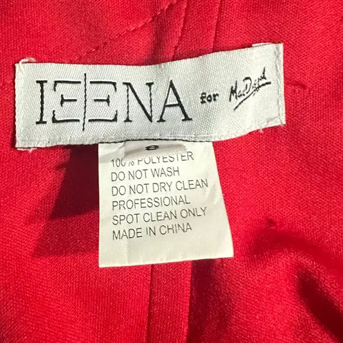 Mac Duggal Bustier Gown Women's 8 Red Strapless Sweetheart Maxi Pooled Train