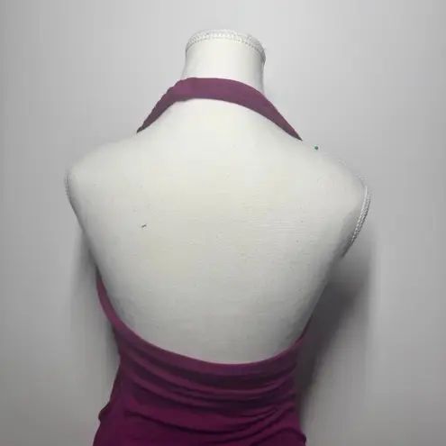 Sky Top Women M Purple Magenta Cowl Neck Halter Y2K Going Out Top Vintage Club Size M