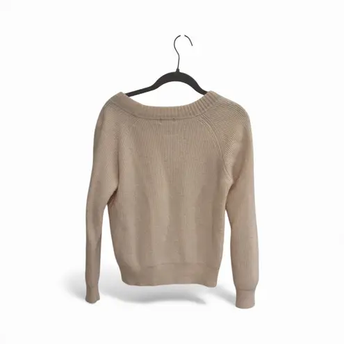 Faherty Women Small 100% Cashmere Ribbed Crewneck Sweater Quiet Luxury Warm Cozy