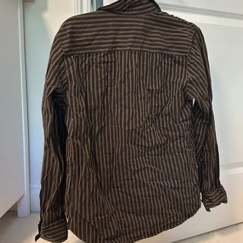 Calvin Klein  Modern Fit Brown Striped Button Up