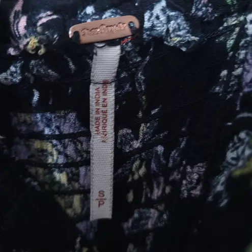 Free People  Womens Isla Midi Dress Floral Print Black Size S/P