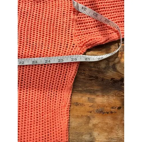 Calvin Klein Jeans Y2K VTG Sweater Open Knit Mesh Pullover Orange Beach