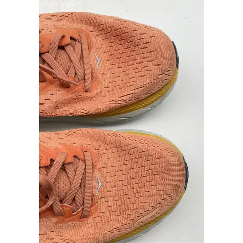 Hoka One Orange Women's Trainers Clifton 8 Sizes Low-Top Running Shoes -Size 10B