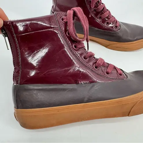 Vans  Rubber Lace Up Zip Up‎ Rain Duck Boots Patent Leather 7.5 thumbnail 3