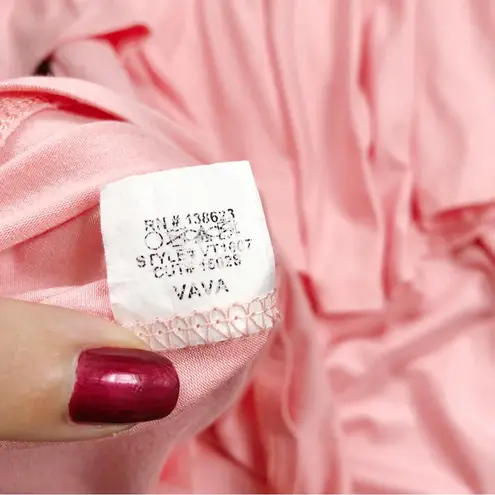 Vava by Joy Han • Addina Top ruffle flounce off shoulder jersey knit Peach