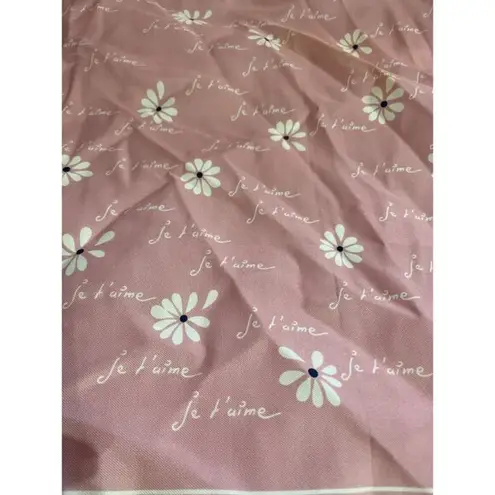 Rivateade Paris Pink Floral Square Scarf 26x26 Je Taime Print Lightweight Access