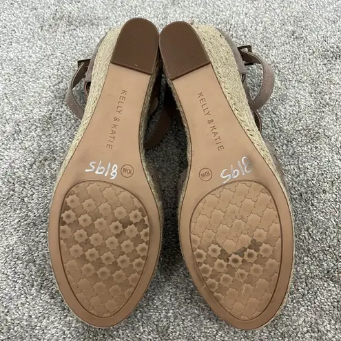 Kelly & Katie 💕 Size 10 Taupe Brown Adell Espadrille Sandal Wedges Heels
