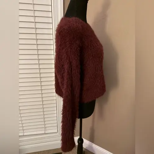 Arizona Jeans Arizona Jean Co Women’s Fuzzy Sweater Burgundy Size Medium