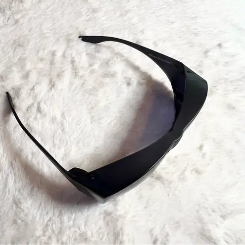 Solar Shield Wrap Around Unisex Sunglasses Fits Over Most Glasses Black Oversize