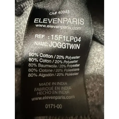 Eleven Paris Black Elastic Waist Drawstring Tapered Leg Trousers Joggers Pants S