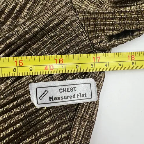 Bronx And Banco Anais Mini Dress Metallic Gold Pleated Size 8