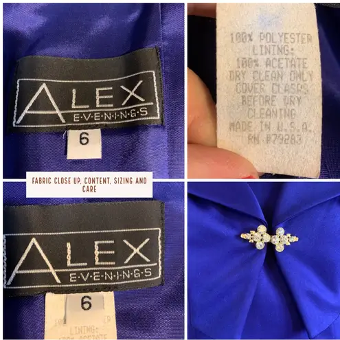 Alex Evenings VINTAGE 1990'S ELECTRIC PURPLE/BLUE COCKTAIL DRESS & BOLERO SET 6
