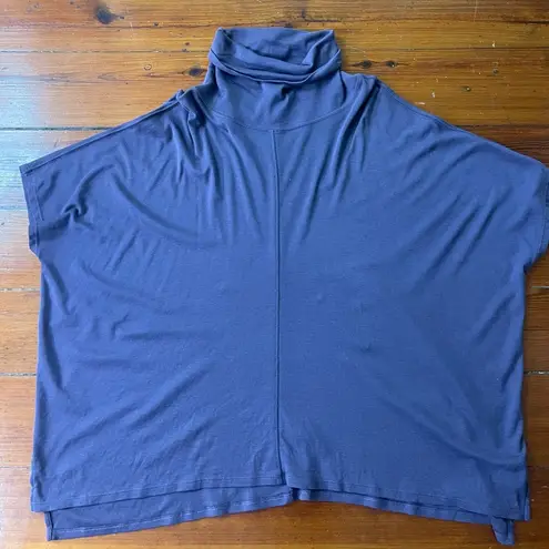 Lilla P 100% Pima Cotton Turtleneck Short Sleeve Boxy Sweater ~ Size Small 💛🍄 Purple