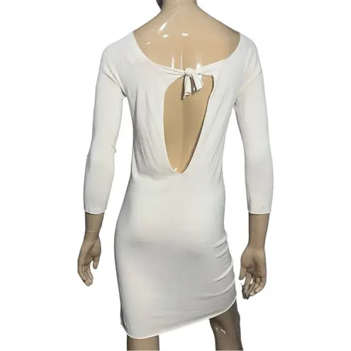 Kontatto Women’s Size S Cream Ivory Viscose Knit Blend Open Back Tie Dress