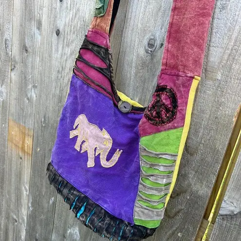 Patchwork boho y2k hippy bag