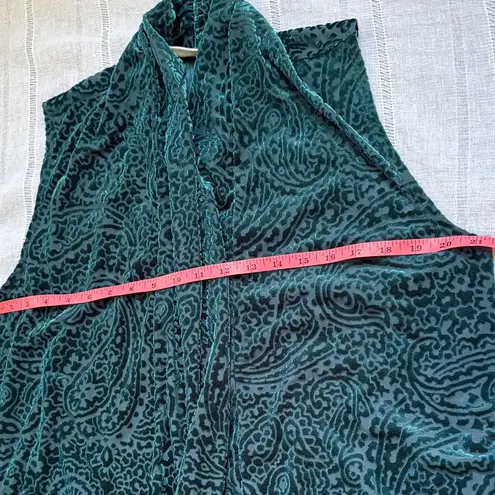 Susan Graver green velvet burnout paisley vest.