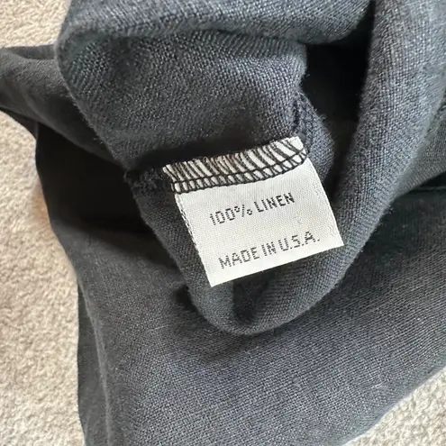 Bryn Walker Sleeveless Tunic Top Side Split Women's Small Black Linen Laganlook