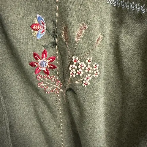 Alfred Dunner  Fall Leaves Thanksgiving Embroidered Beaded Button Down Sweater thumbnail 5