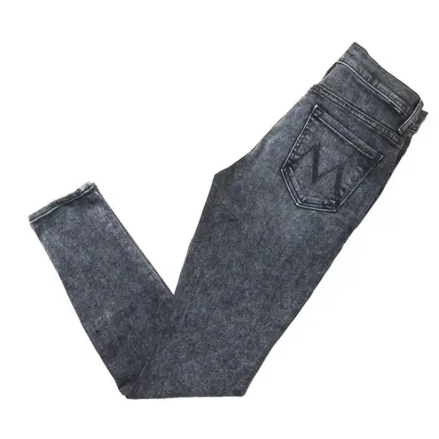 NWT Mother Seamed Swooner Skimp in Train Stops Stretch Skinny Jeans 28 Black