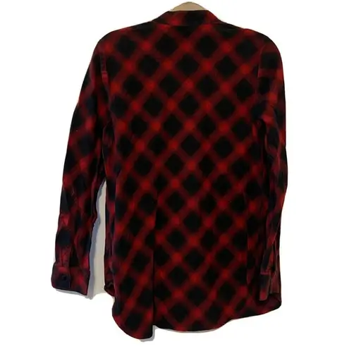 Soft Surroundings Womens Size Medium Red Plaid Full Zip Manchester Tunic Top