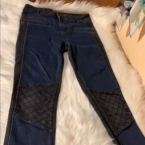 Karen Millen -Two Toned Moto Skinny Jeans Size 4