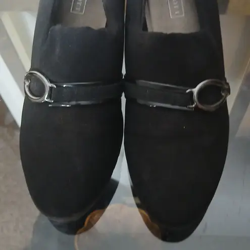 Laura Scott slip on Stephanie cloth wedge heels size 10m